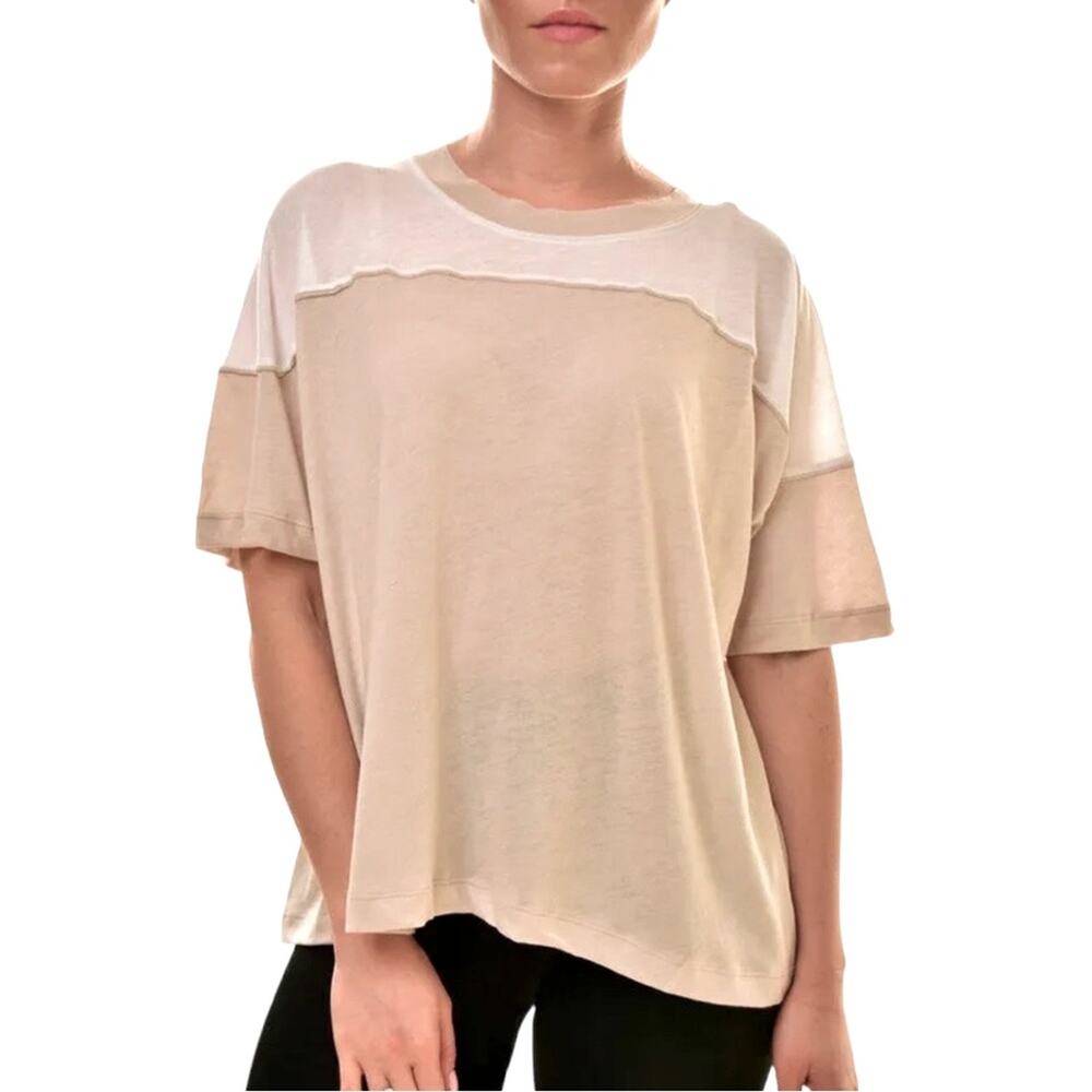 Wildfox 2-Tone Tan/White Oversized Top